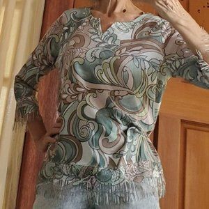 Lightweight ALFRED DUNNER Embellished Knit Top